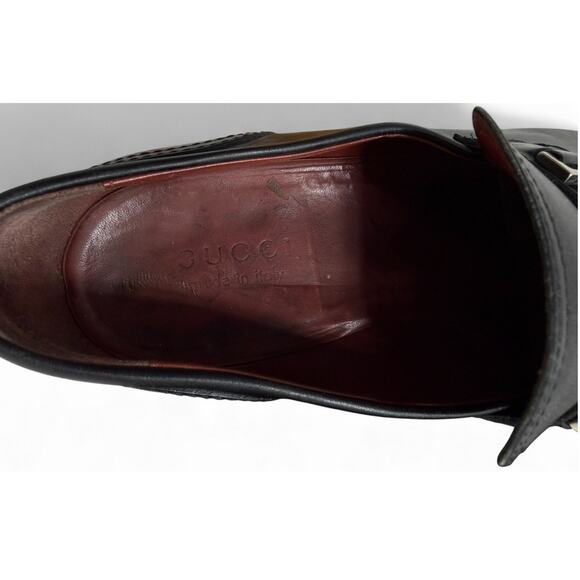 Gucci Horsebit Loafer Mens 10 D Black Leather Slip On Dress Shoes Classic - Picture 13 of 16